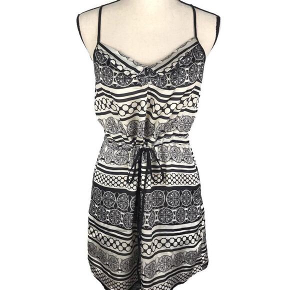 Forever 21 Spaghetti Strap Dress Multi Print Pockets Womens Sz Sm Black Summer - Picture 1 of 12
